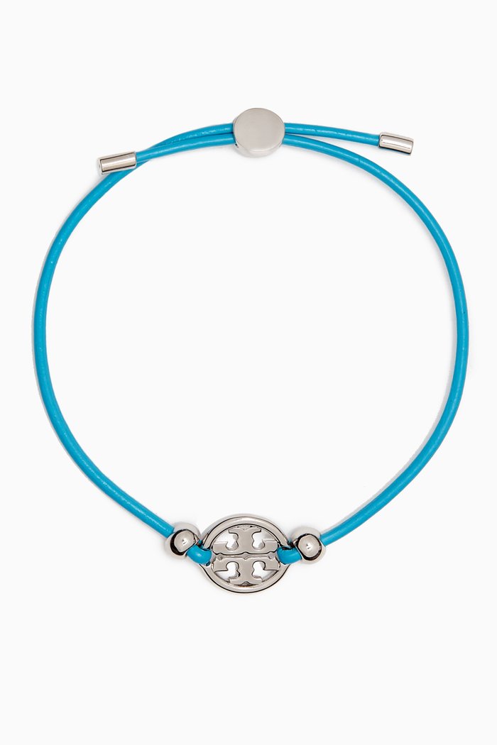 

Miller Slider Bracelet in Gold-plated Brass & Leather, Blue