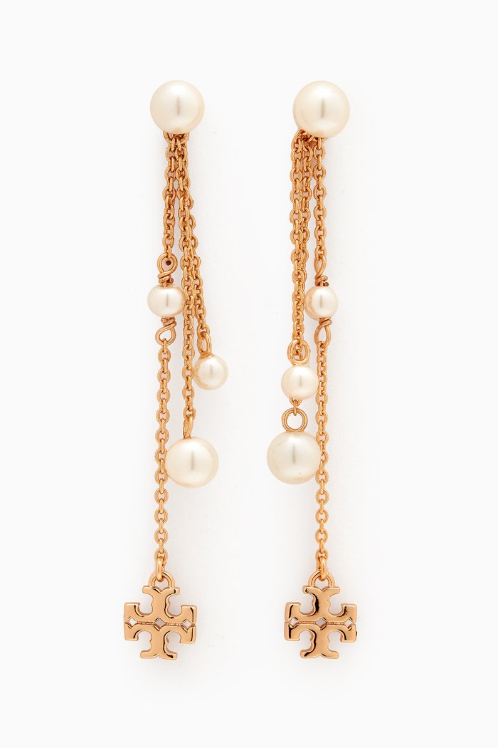 

Kira Long Drop Earrings in Gold-plated Brass