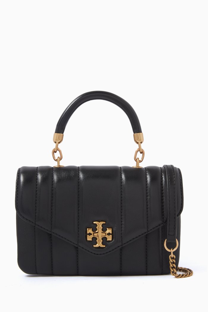 Mini Kira Top-handle Bag in Quilted Nappa, Black