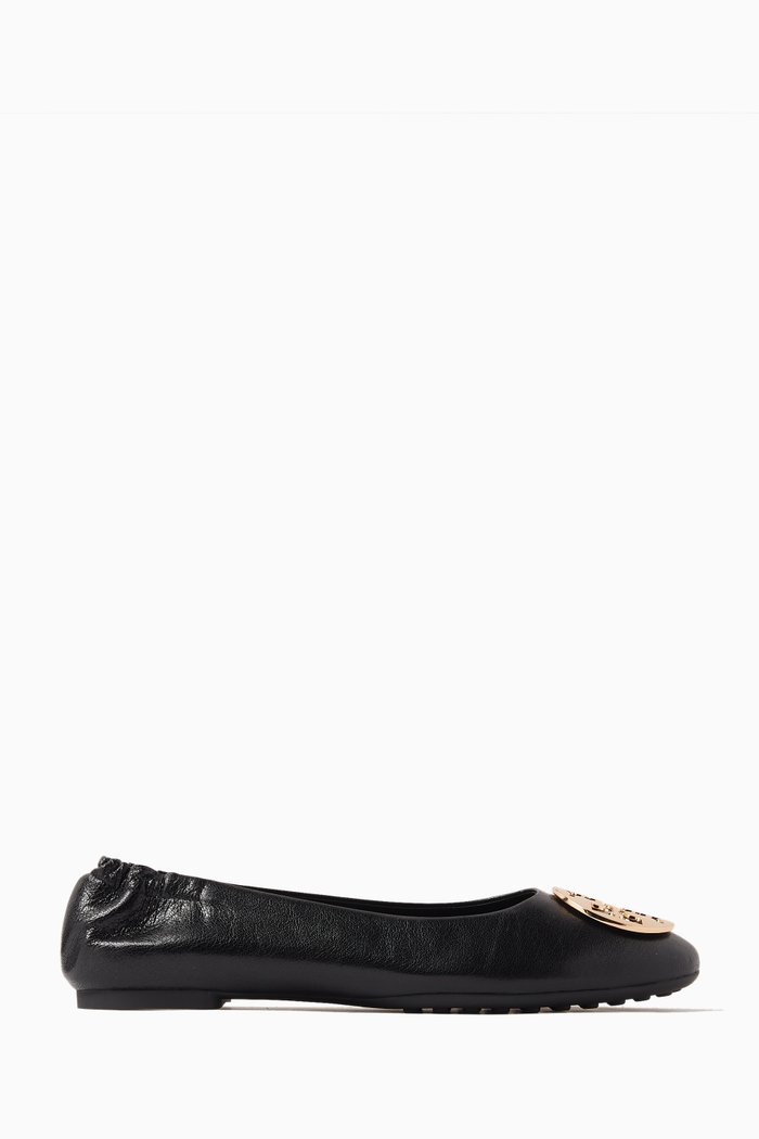 

Claire Round-toe Ballet Flats in Leather, Black