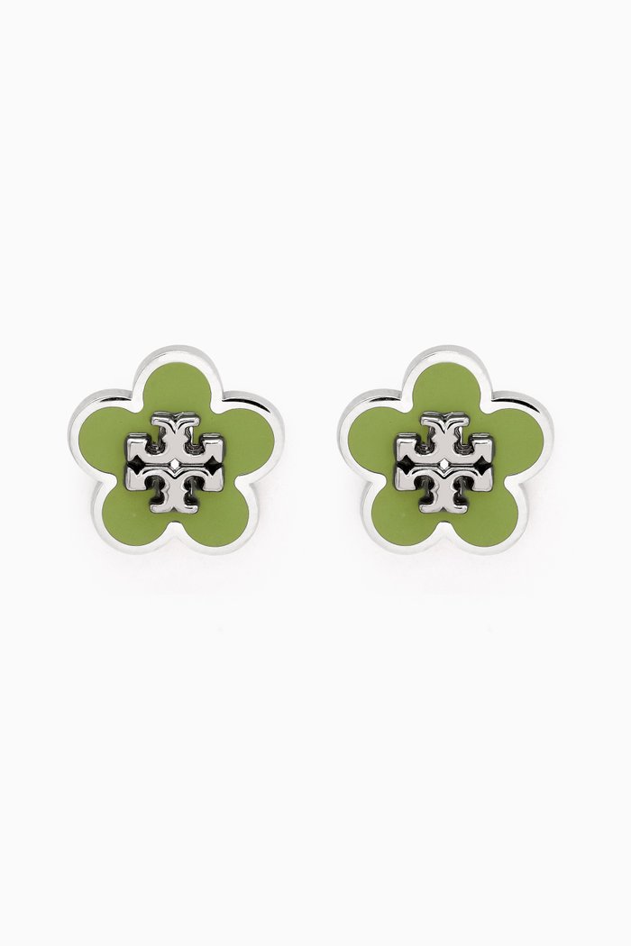 

Kira Flower Enamel Stud Earrings in Brass, Multicolour