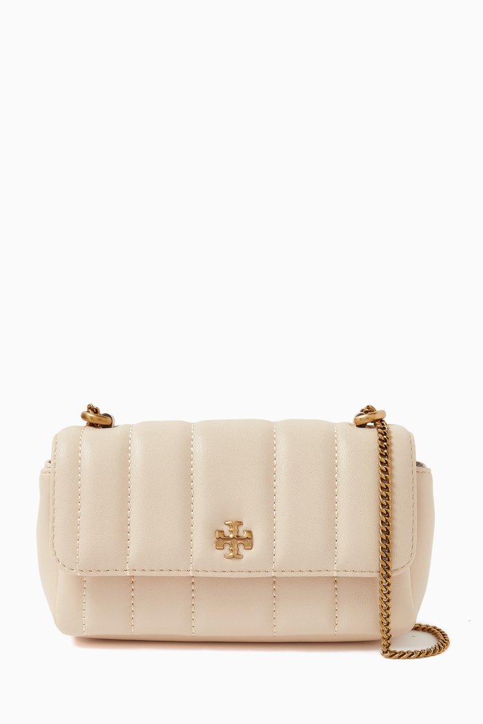 

Mini Kira Flap Quilted Shoulder Bag in Leather, White