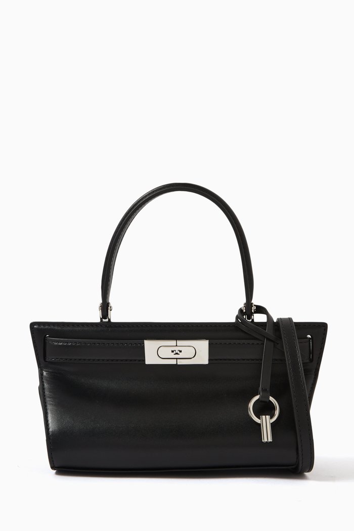 

Petite Lee Radziwill Cat Eye Top-handle Bag in Leather, Black