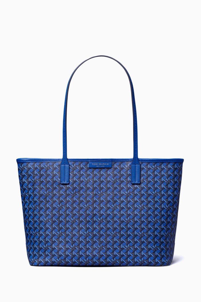 

Small Ever-ready Zip Tote Bag in Coated-canvas, Blue