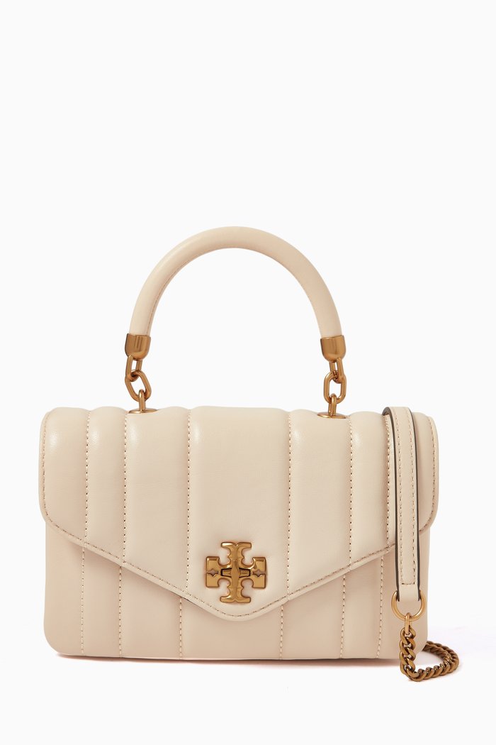 Mini Kira Top-handle Bag in Quilted Nappa, White
