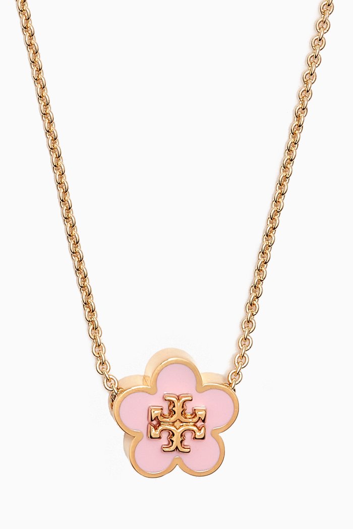 

Kira Flower Enamel Pendant Necklace in B18kt Gold-platedrass