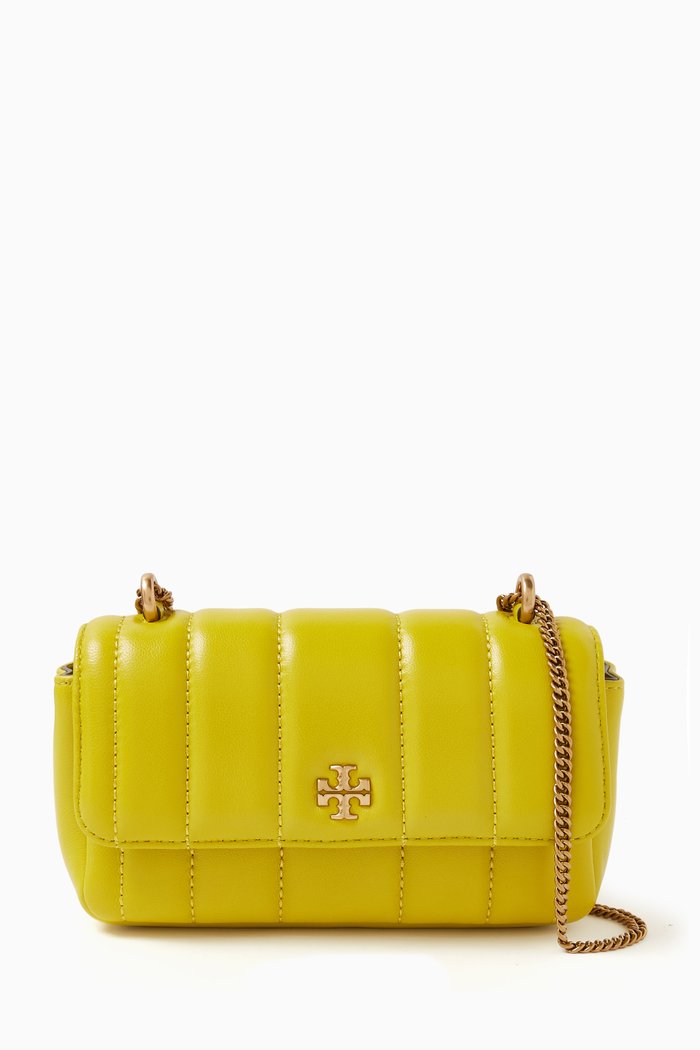 

Mini Kira Flap Quilted Shoulder Bag in Leather, Green
