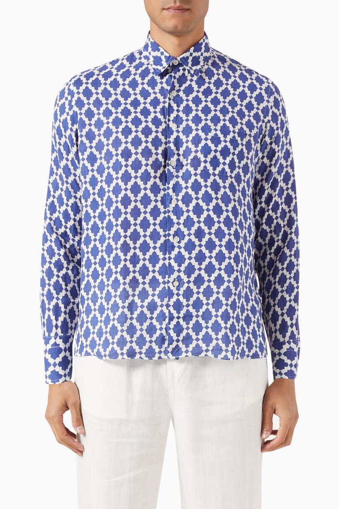 

Bolgheri Shirt in Linen, Blue
