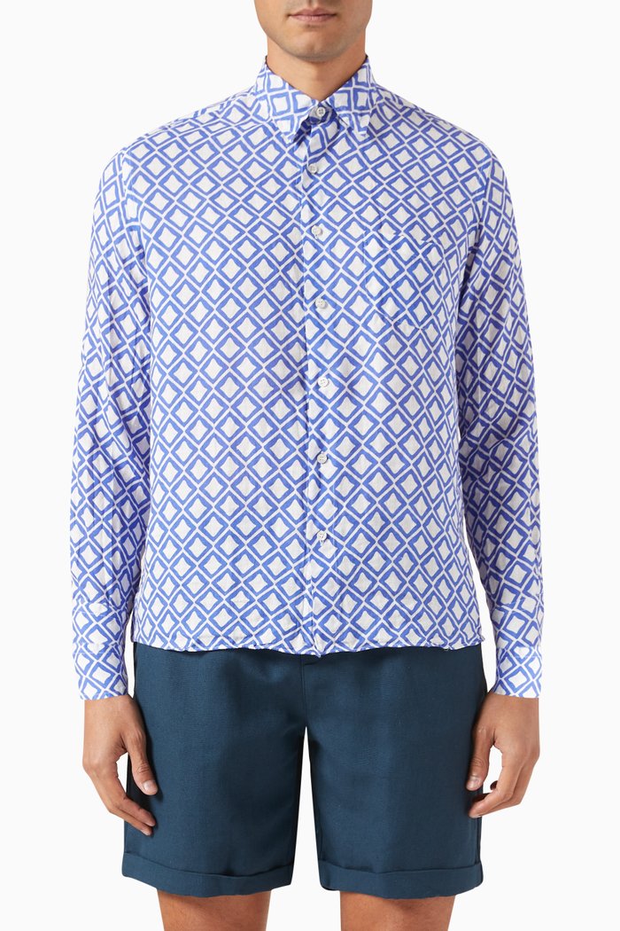 

Teluda Shirt in Linen, Blue