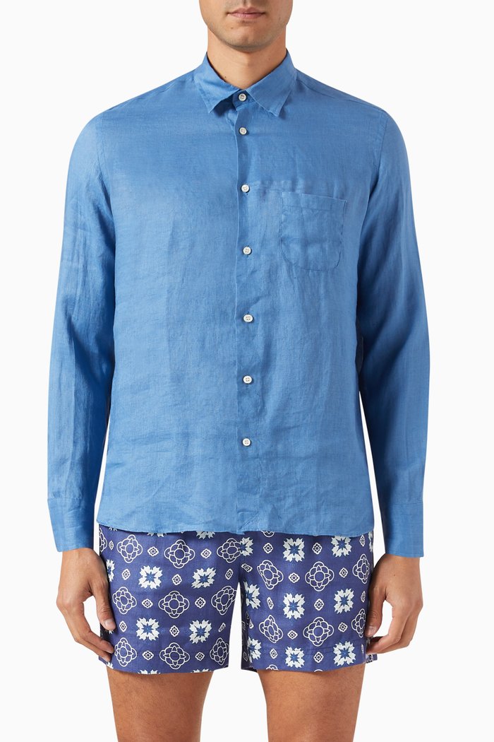 

Cala Di Volpe Shirt in Linen, Blue