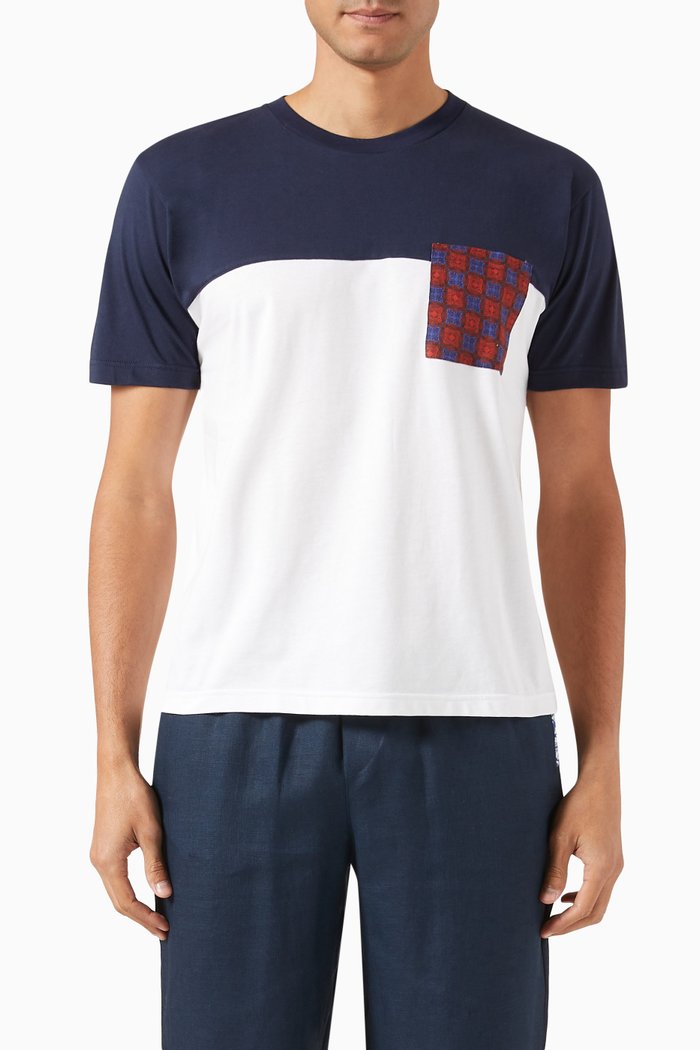 

Graphic Pocket T-shirt in Cotton, White