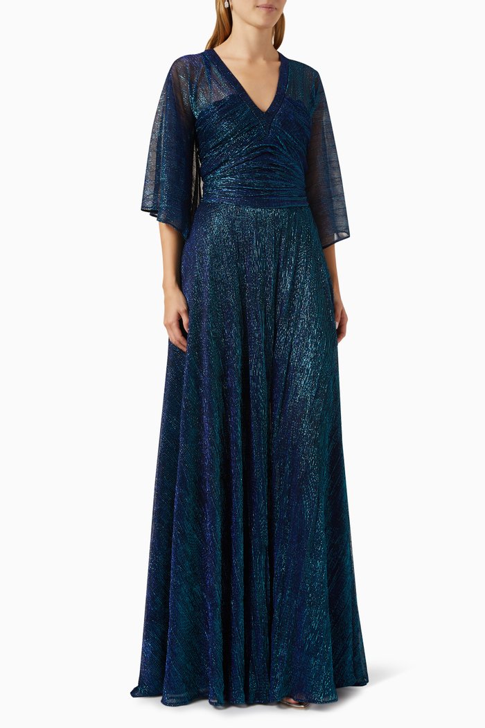 Ruched Gown, Blue