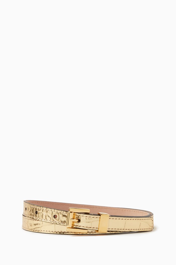 

Belt in Metallic Leather, Gold