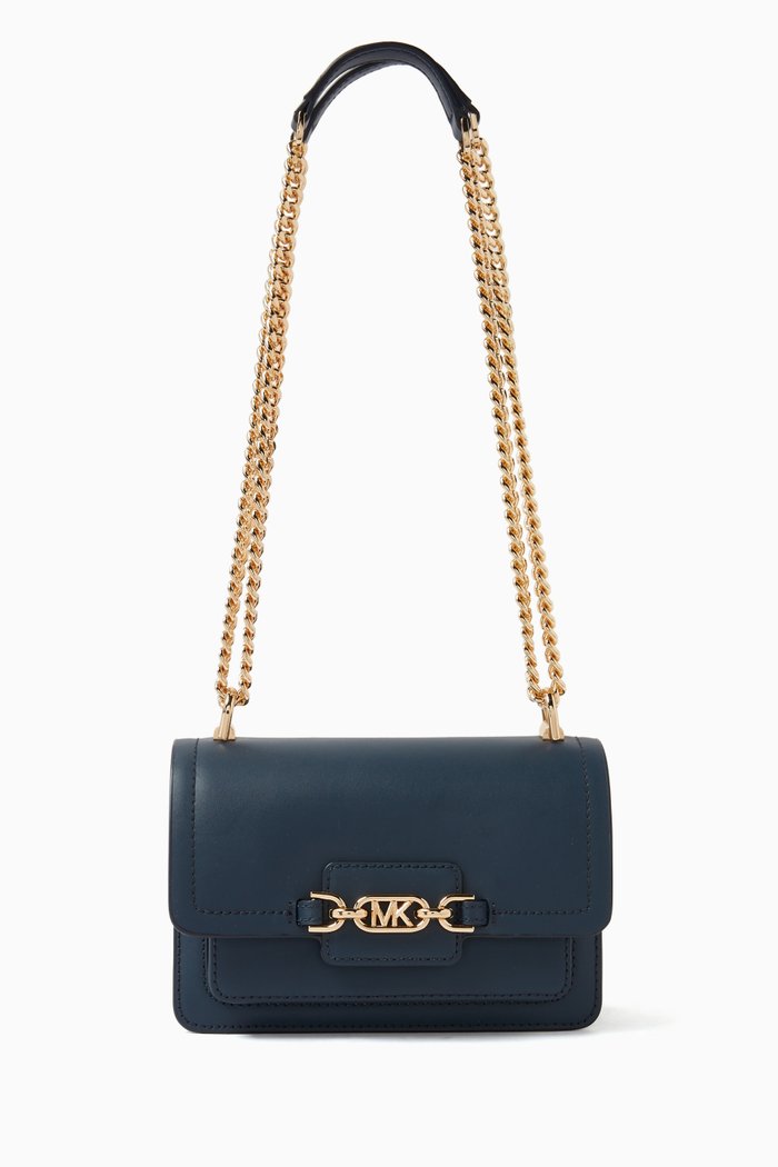 Heather XS Crossbody Bag in Leather, Blue