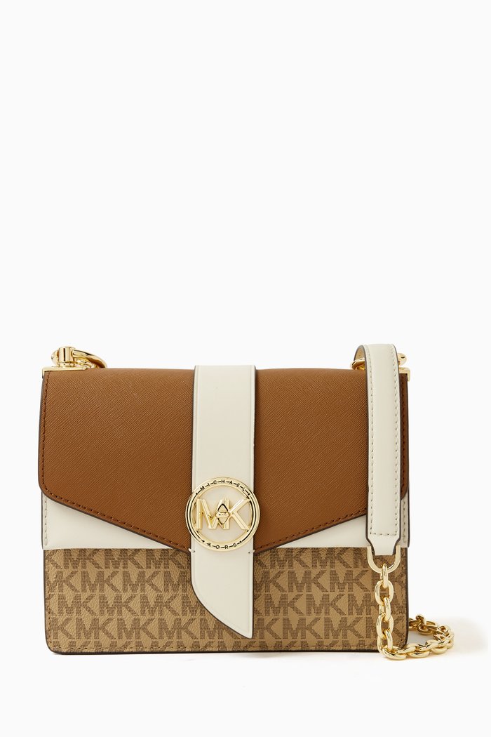 

Small Greenwich Crossbody Bag in Color-block Logo Canvas & Leather, Multicolour