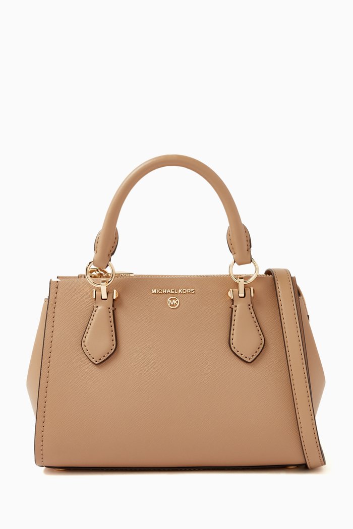 

Marilyn Small Crossbody Bag in Saffiano Leather, Brown
