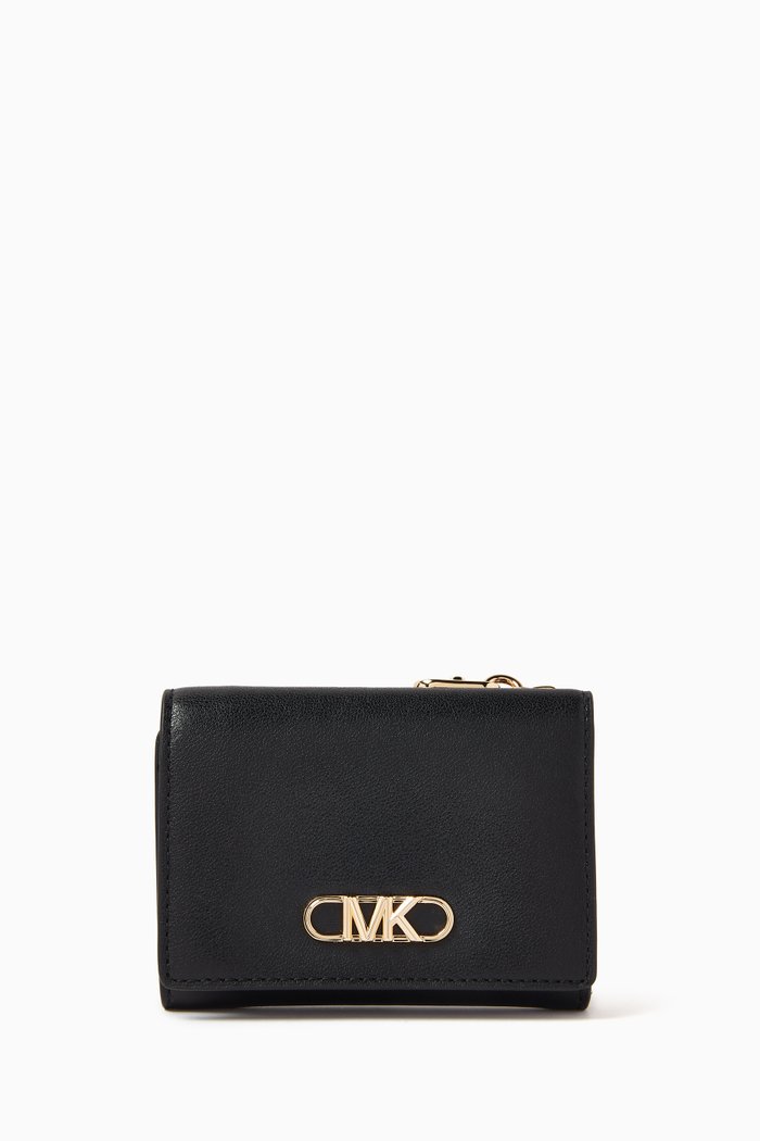 

Parker Medium Tri-fold Wallet in Leather, Black