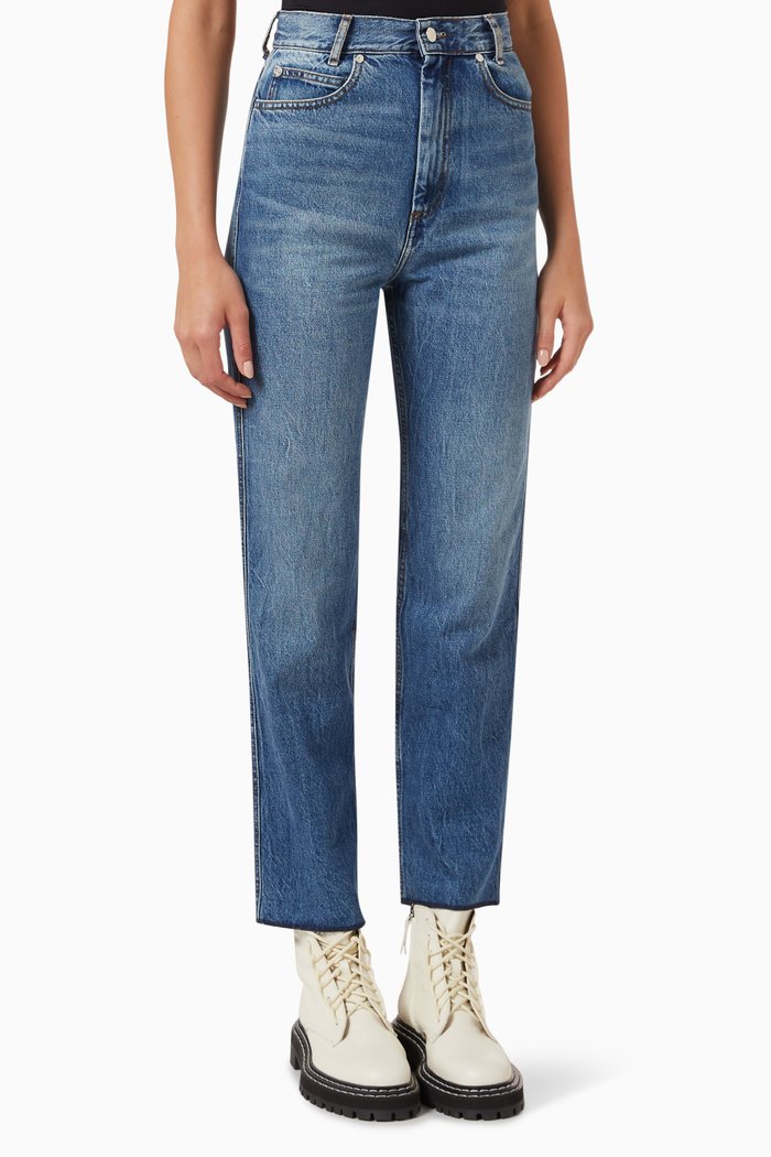 

Clark Faded High-rise Jeans in Denim, Blue