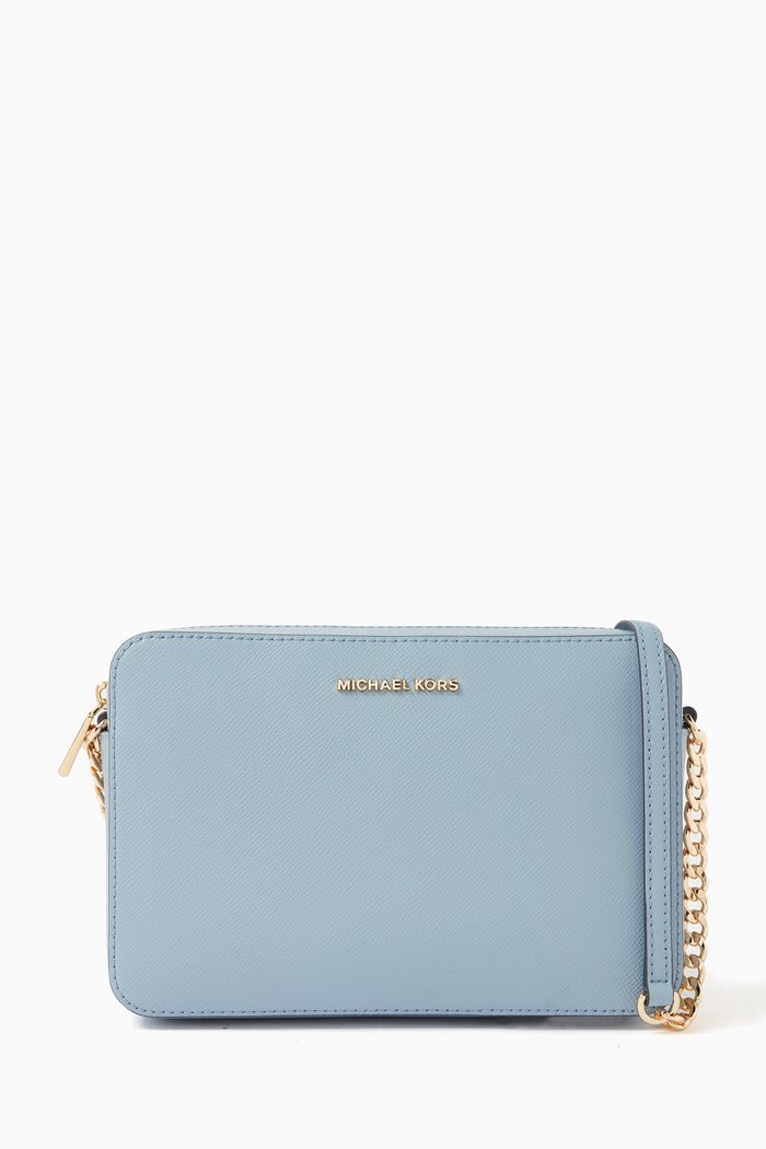 

Large Jet Set Camera Crossbody Bag in Saffiano Leather, Blue