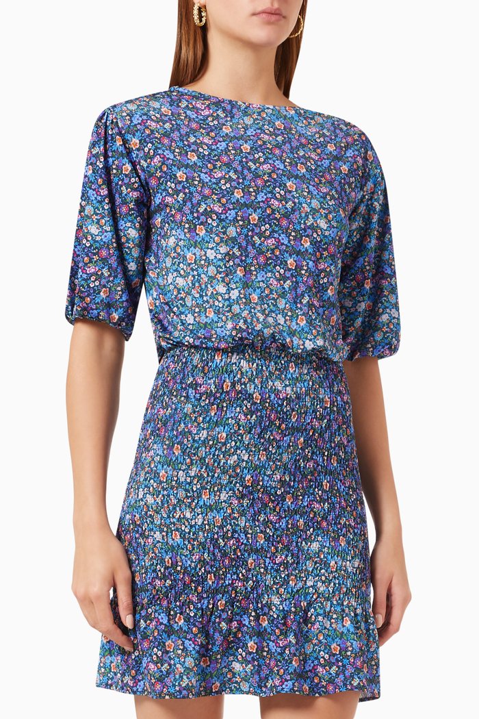 

Spinelle Floral Print Mini Dress in Viscose, Multicolour