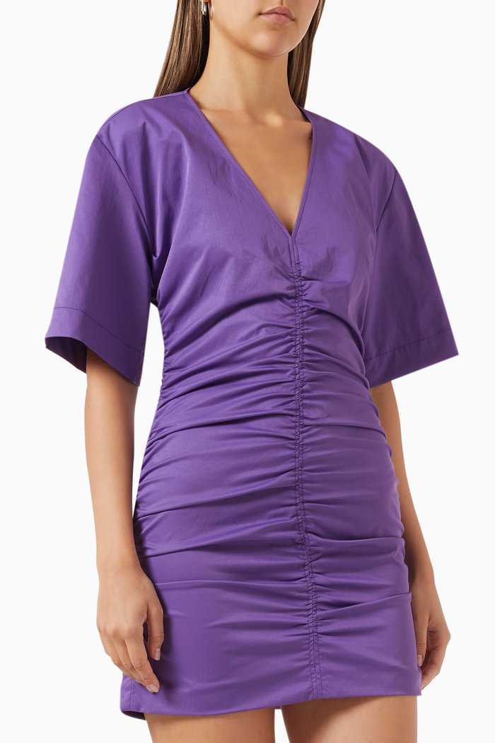 

Melilla Gathered Mini Dress, Purple