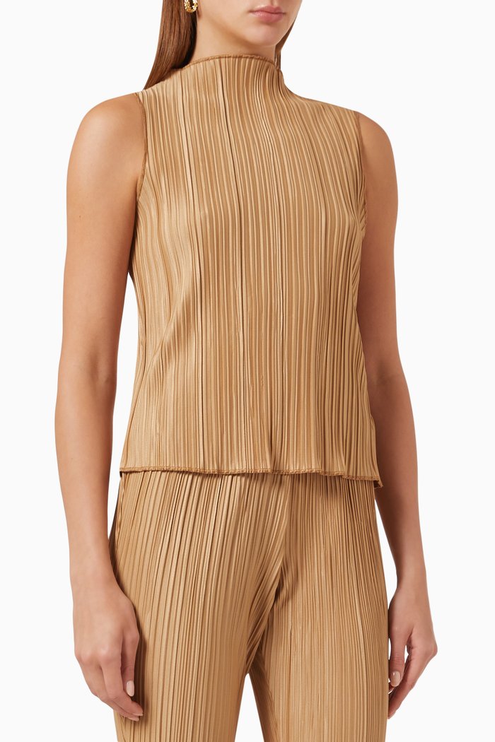 

Rondi Pleated Top, Brown