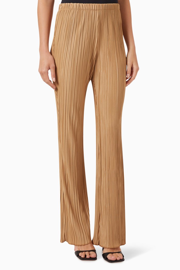 Billie Pleated Pants, Brown
