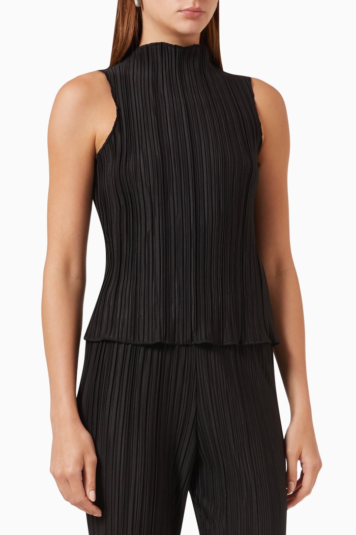 

Rondi Pleated Top, Black