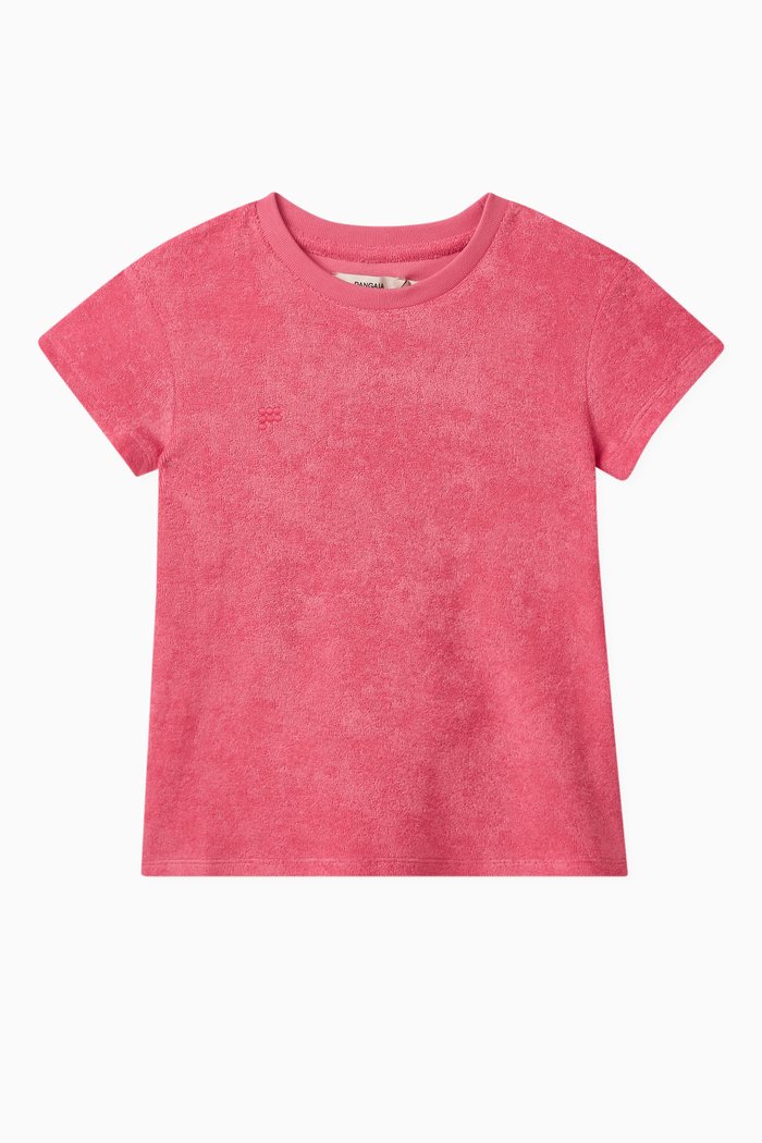 

Towelling T-shirt in Organic-cotton, Pink