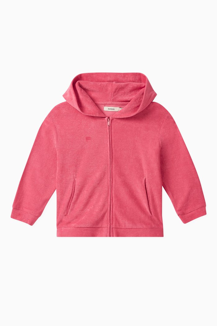 

Towelling Hoodie in Organic-cotton, Pink