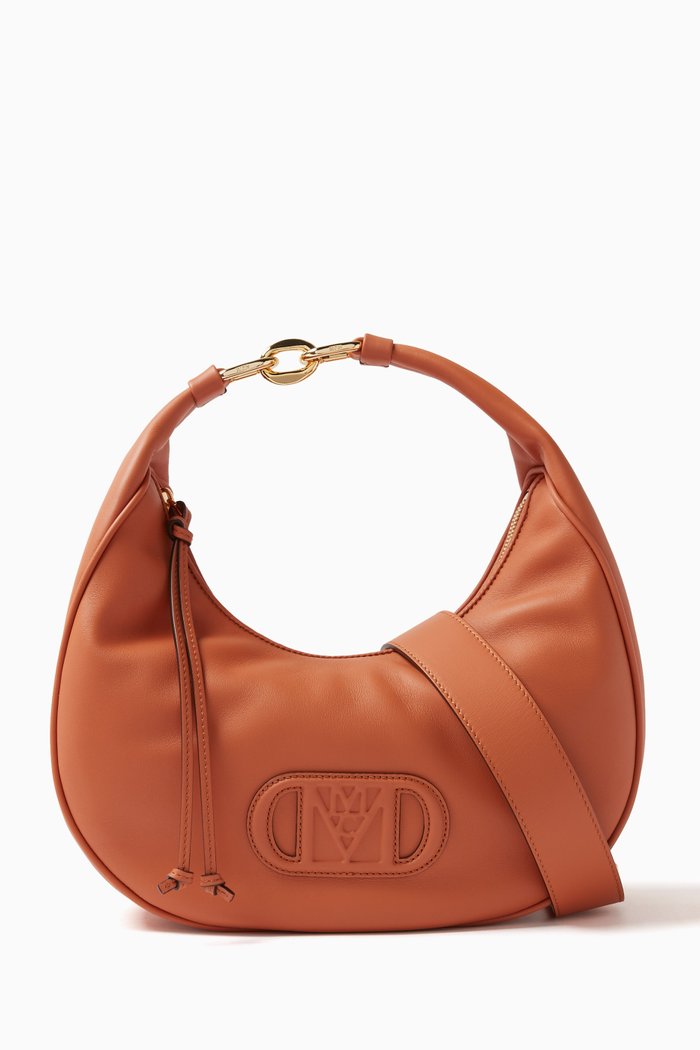 

Medium Mode Travia Hobo Bag in Spanish Nappa Leather, Brown