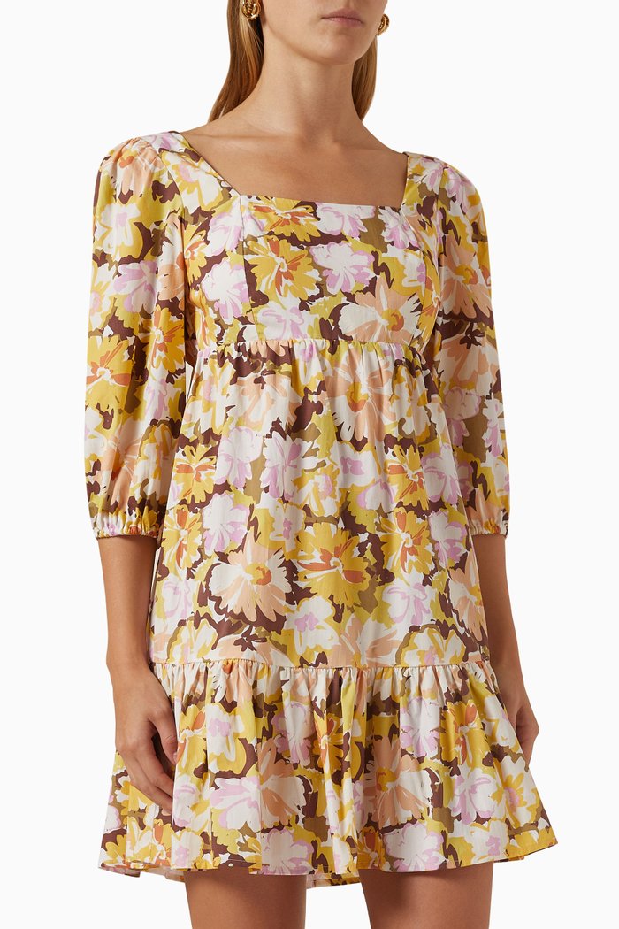 

Zoey Mini Dress in Cotton Poplin, Brown