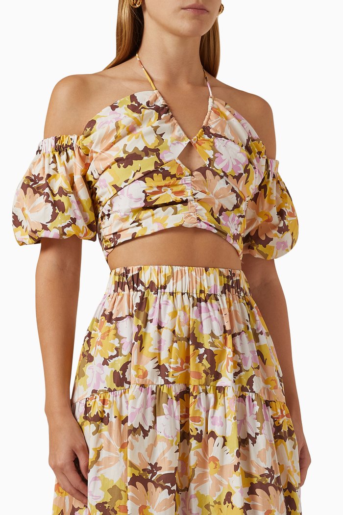 

Zoey Crop Top in Cotton Poplin, Brown