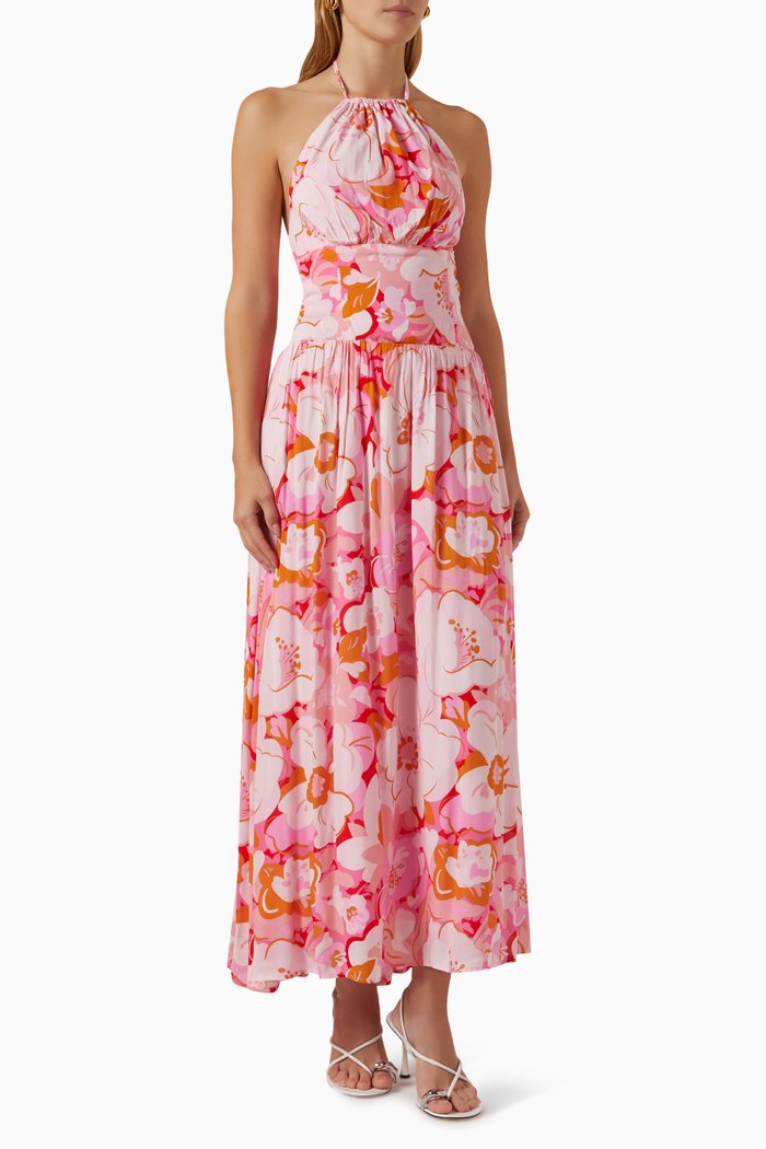 

Josie Halter Maxi Dress in Viscose, Pink