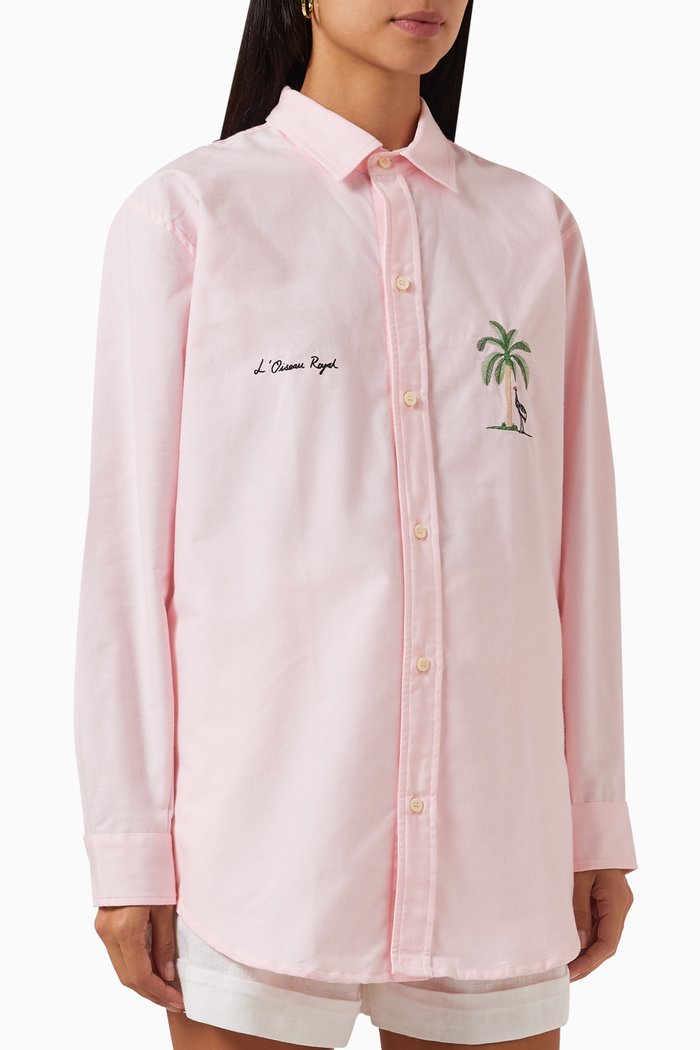 

L'Oiseau Royal Lounge Shirt in Cotton, Pink