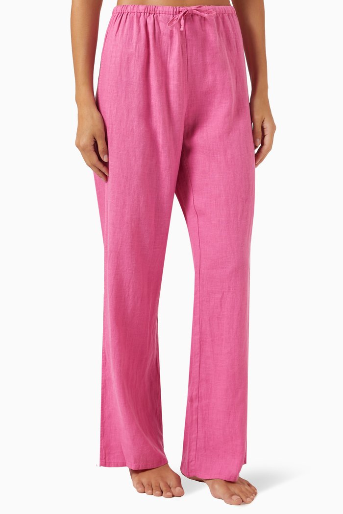 

Lounge Pants in Linen, Pink