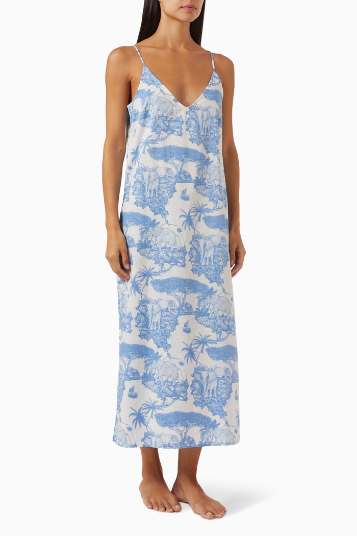 

Loxodonta Slip Nightie in Cotton, Blue