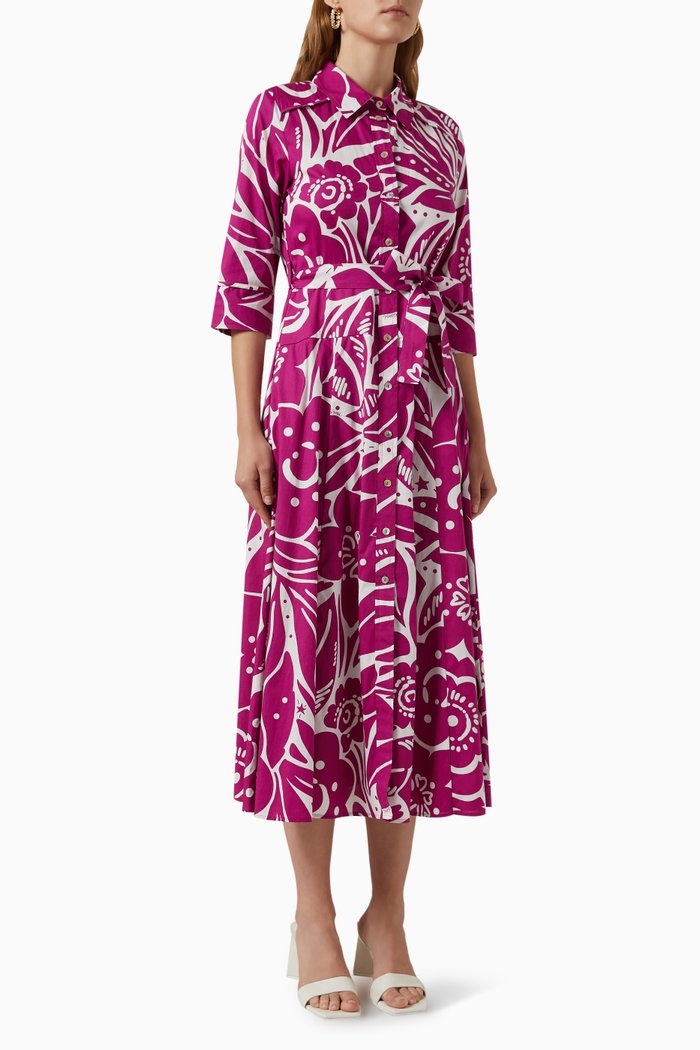 

Frida Dress in Stretch Cotton, Pink