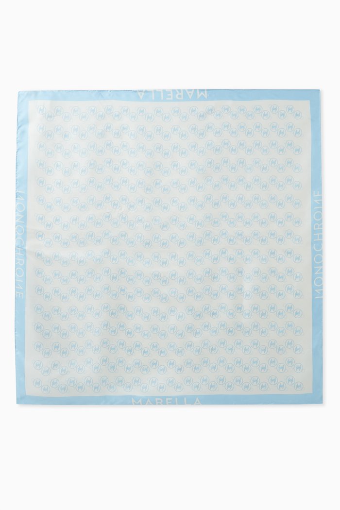 

Bonbon Logo Scarf in Woven Silk, Blue