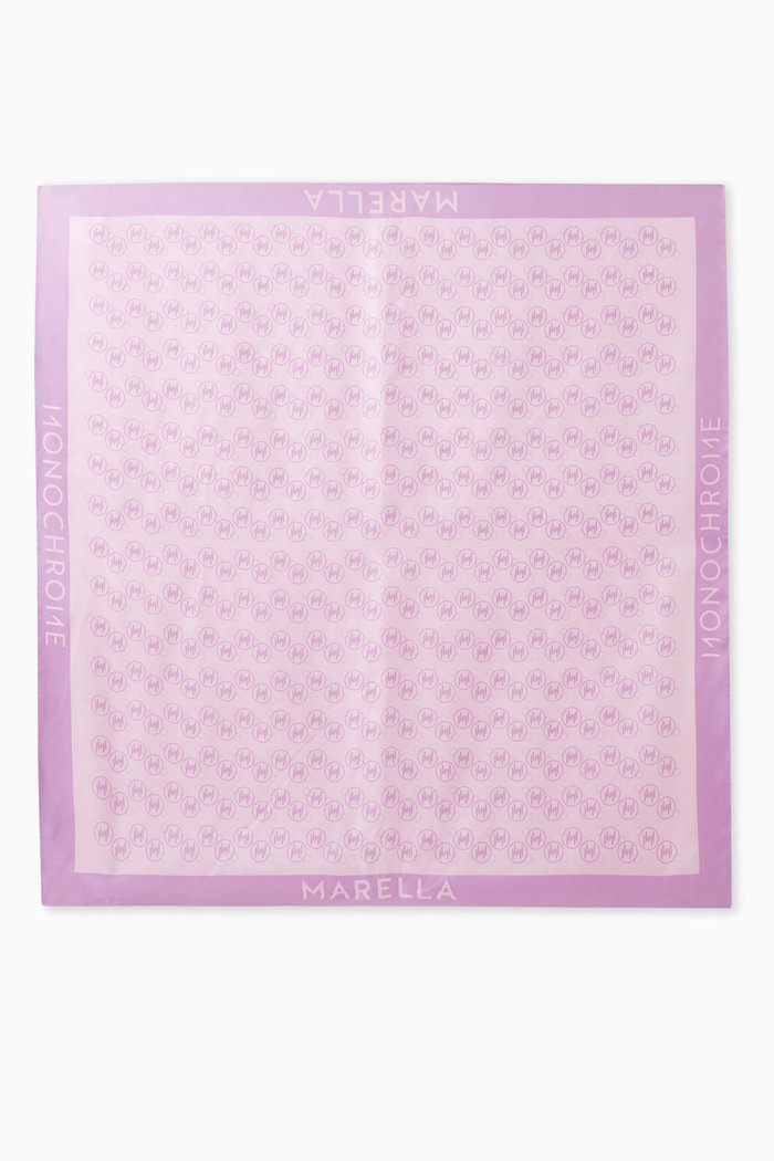 

Bonbon Logo Scarf in Woven Silk, Pink