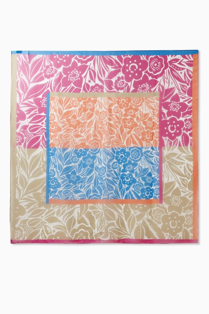 

Duilia Patterned Scarf in Silk, Neutral