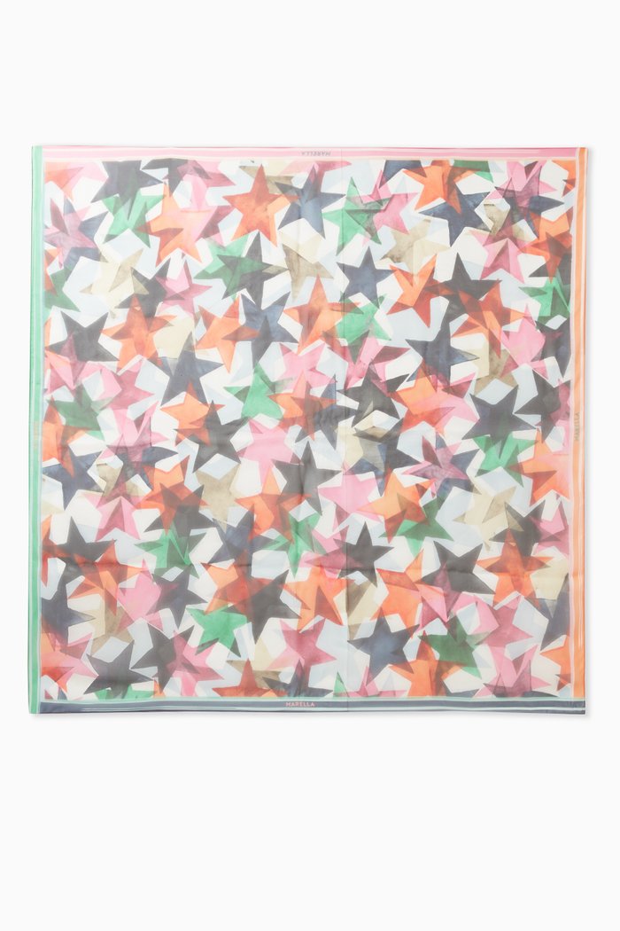 

Duilia Patterned Scarf in Silk, Multicolour