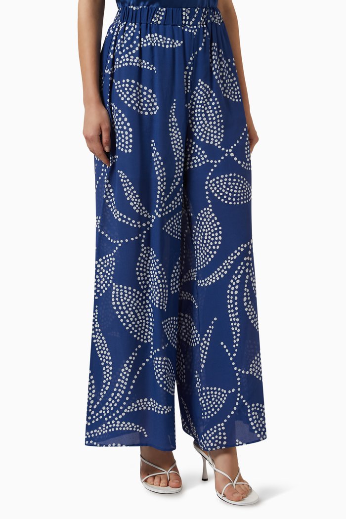 

Cactus Pants in Crepe de Chine, Blue