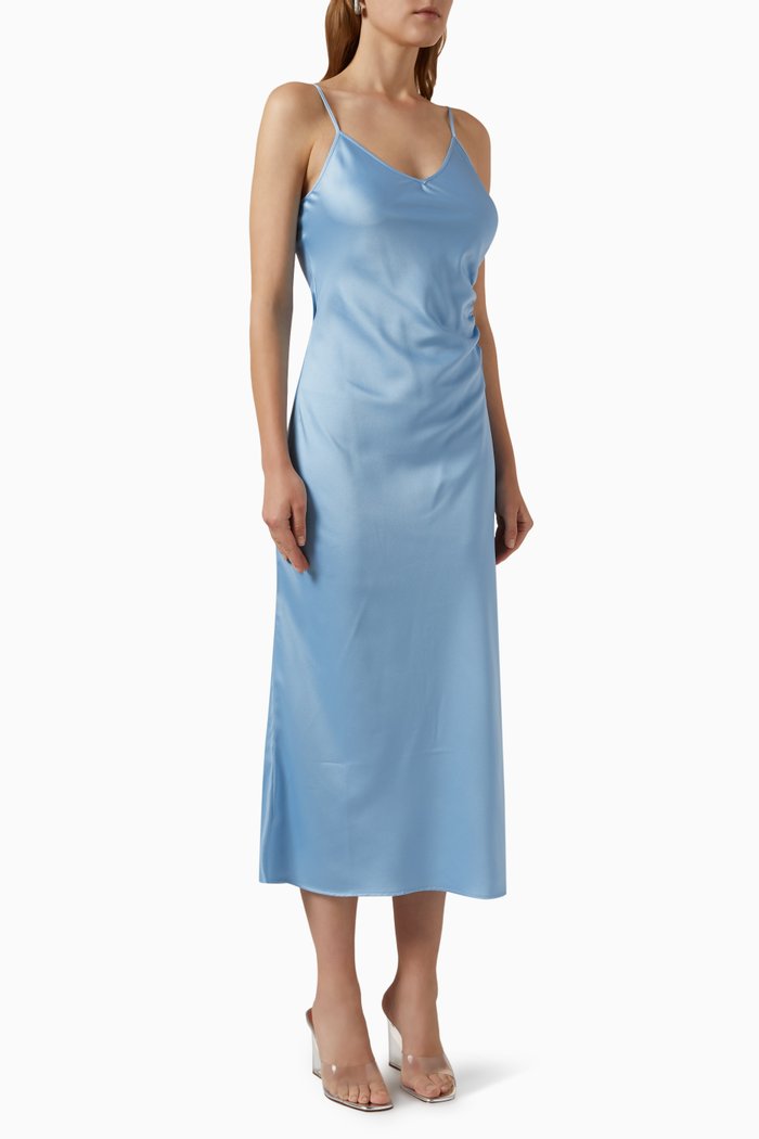 

Vermut Midi Dress in Satin, Blue