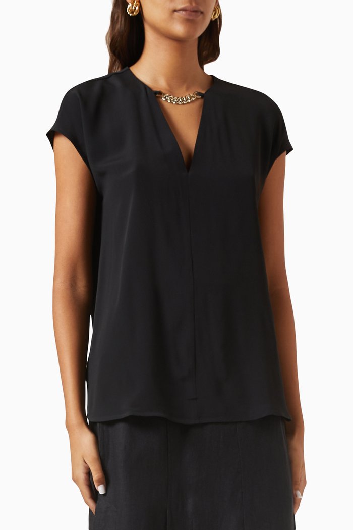 

Aster Shirt in Silk Blend, Black