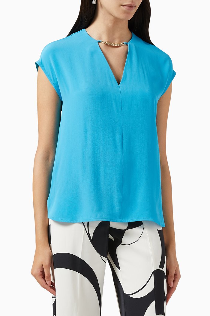 

Aster Shirt in Silk Blend, Blue