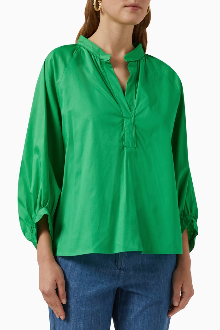 

Cotone Blouse in Poplin, Green