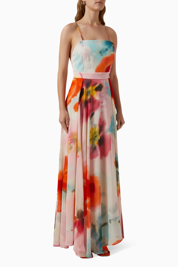 

Tonaca Maxi Dress in Georgette, Orange
