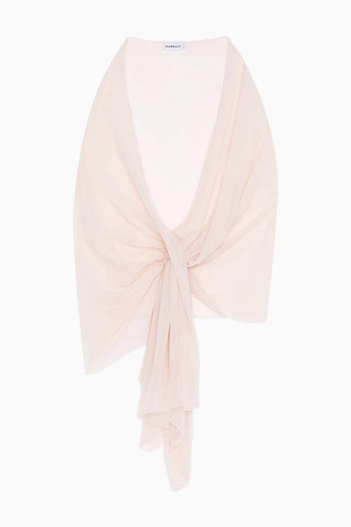 

Salato Printed Scarf in Crepe Georgette, Pink