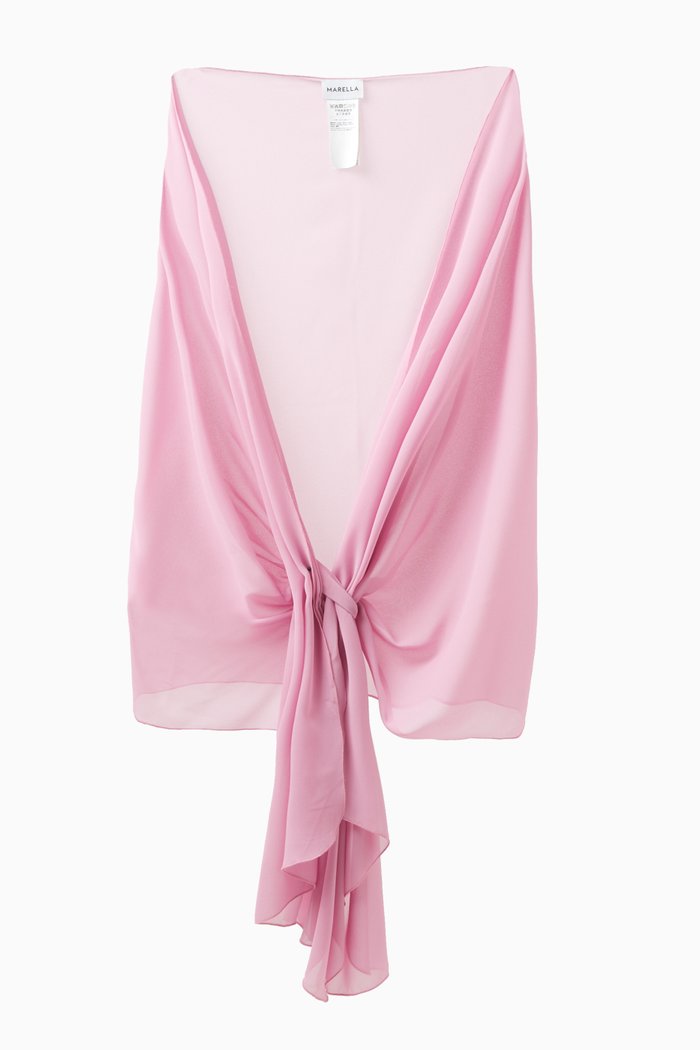 

Salato Printed Scarf in Crepe Georgette, Pink